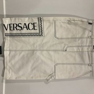 White denim Versace skirt